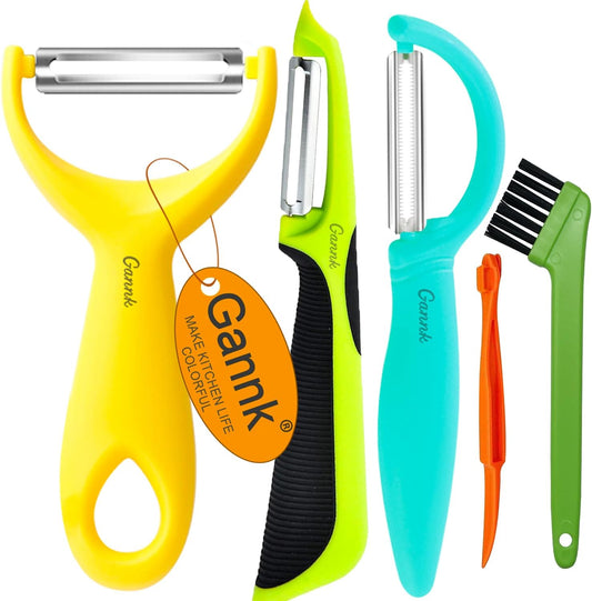 GANNK Vegetable Potato Peelers for Kitchen, Y Peeler for Apple Fruit Carrot Zucchini Cucumber Potatoes, Good Grip Veggie Peeler Makes Peeling Very Easy